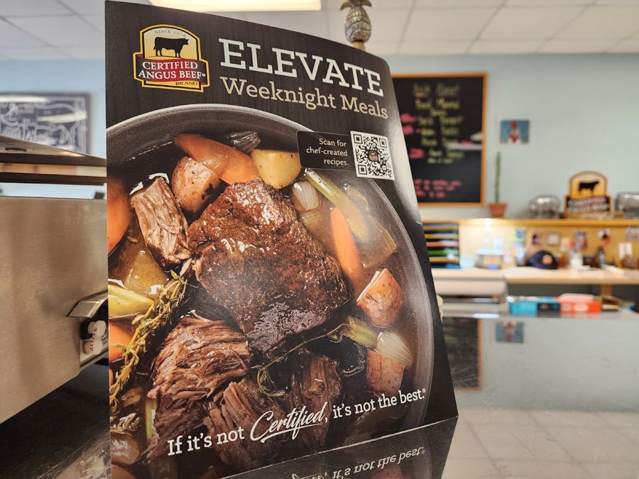 Prepared meals in food case at A Butcher Shoppe in Vero Beach FL